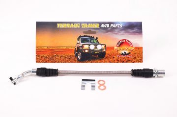 BRAIDED BRAKE HOSE L/H FRONT NON ABS