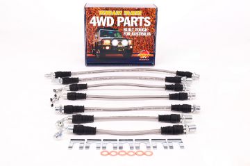 BRAIDED BRAKE HOSE KIT SUITS 0-50MM RAISED SUSPENSION +ABS