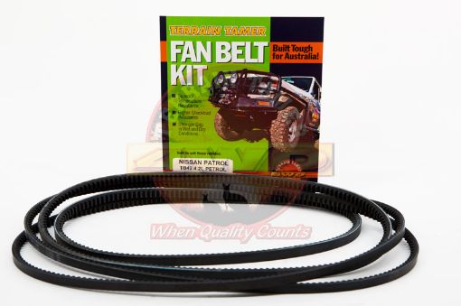 FAN BELT KIT FAN POWER STEERING & A/C TB42 4.2L PETROL