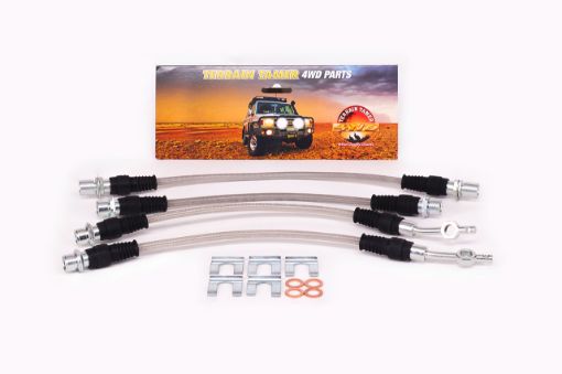 BRAIDED BRAKE HOSE KIT FRONT SUITS BIG BRAKE KIT TTBBK08