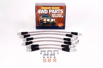 BRAIDED BRAKE HOSE KIT SUITS 0-50MM RAISE SUSPENSION NON ABS