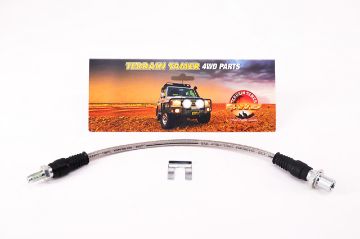 BRAIDED BRAKE HOSE REAR CENTRE +ABS  +50MM EXTENDED