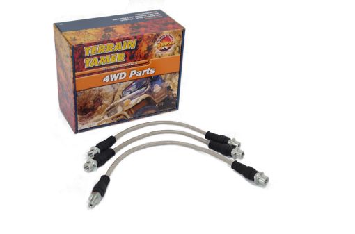 BRAIDED BRAKE HOSE KIT SUIT 2" RAISED SUSP MINUS VSC