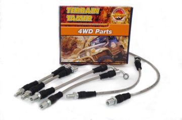 BRAIDED BRAKE HOSE KIT SUITS REAR DISC BRAKE